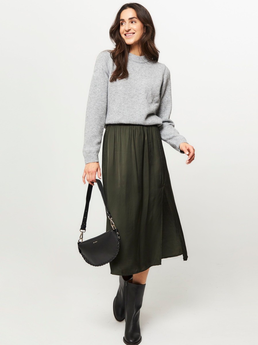 Women Modstrom Skirts | Flore, Viscose A-Line Skirt Dark Green