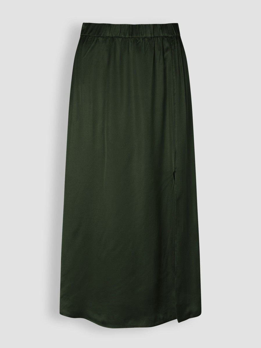 Women Modstrom Skirts | Flore, Viscose A-Line Skirt Dark Green