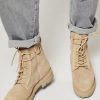 Women Yaya Boots | Suede Low Lace Boots Browngrey