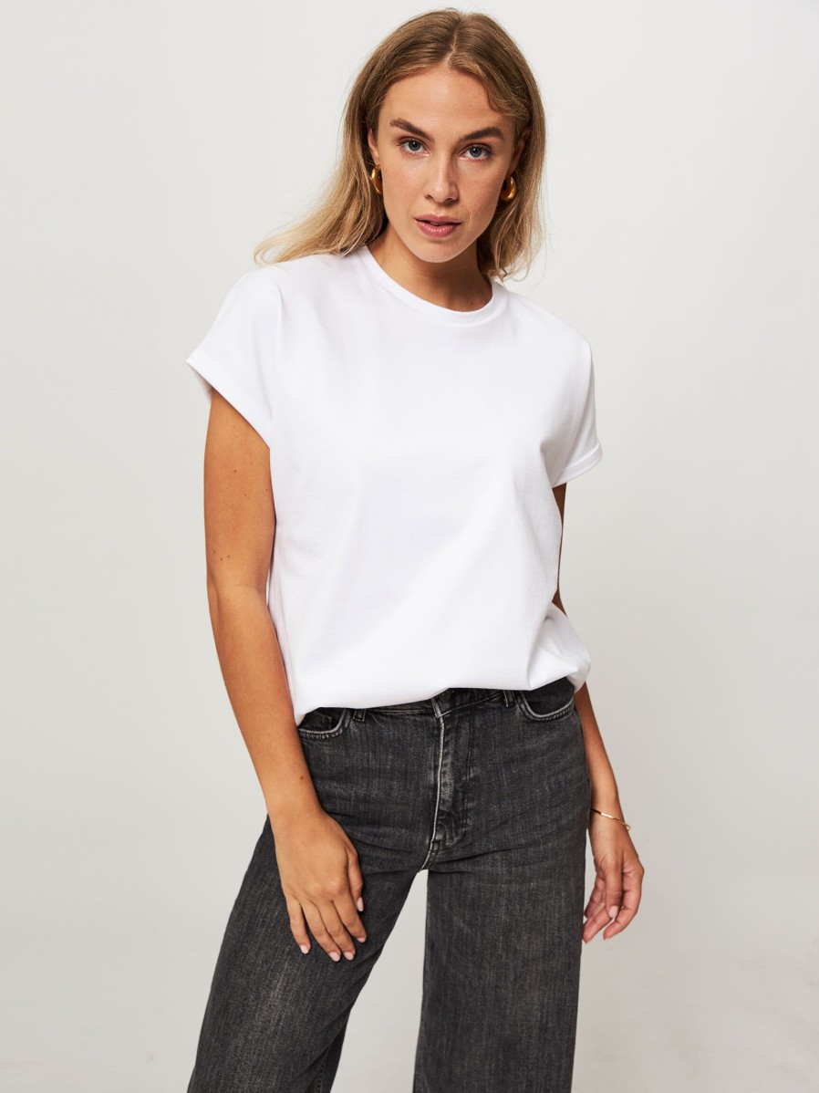 Women Majestic Filatures Tops And Blouses | Organic Cotton T-Shirt White