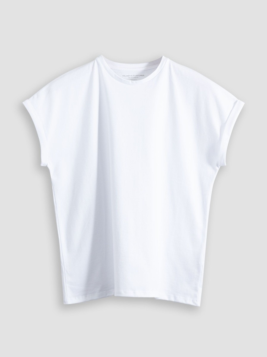 Women Majestic Filatures Tops And Blouses | Organic Cotton T-Shirt White