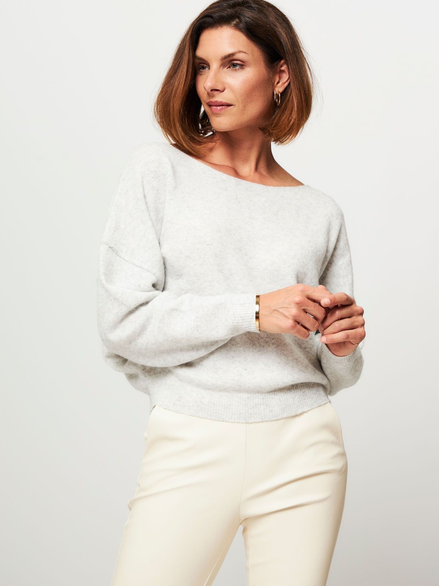 Women American Vintage Sweaters And Cardigans | Damsville Wool Mix Jumper Light Grey