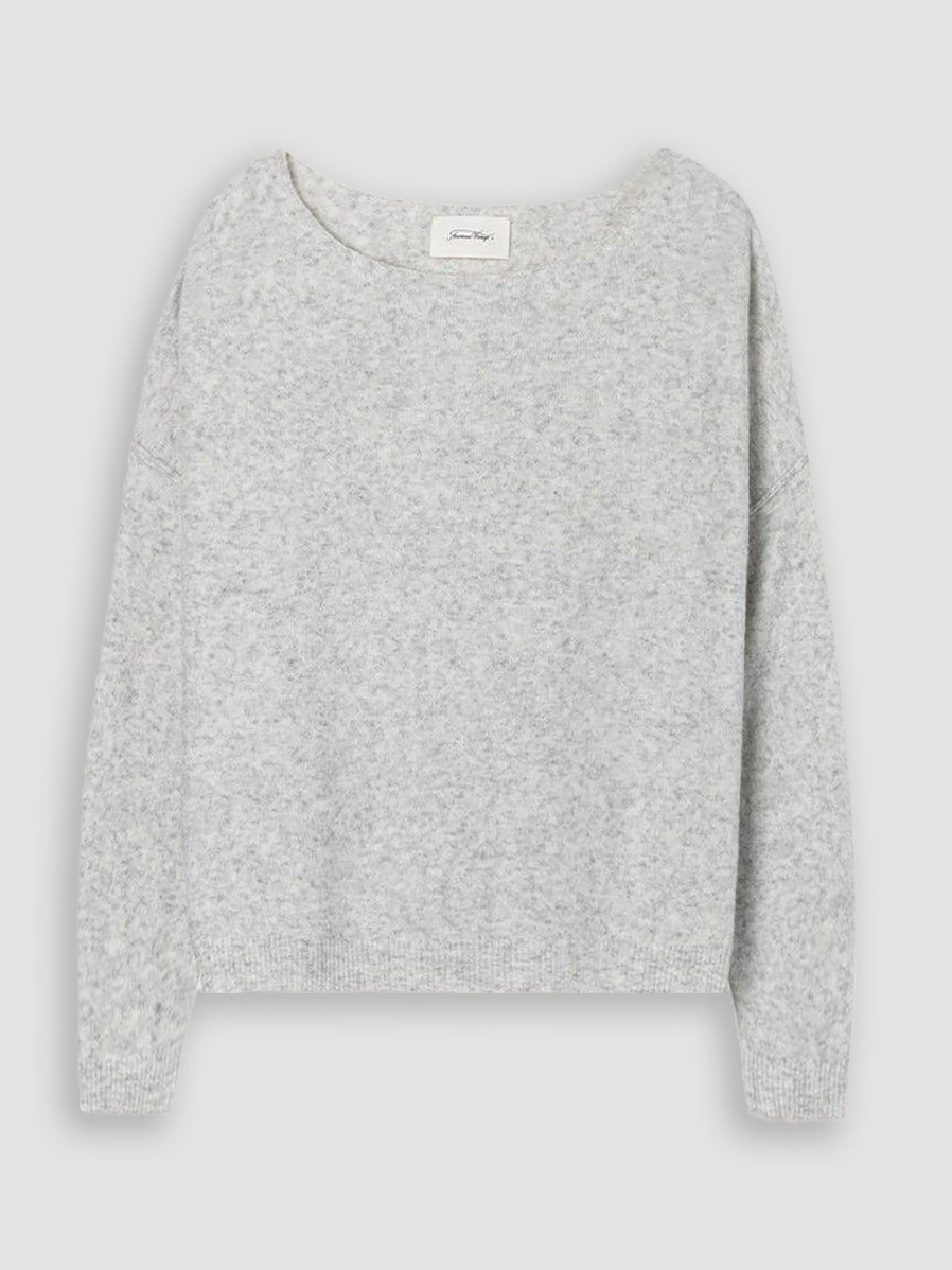 Women American Vintage Sweaters And Cardigans | Damsville Wool Mix Jumper Light Grey