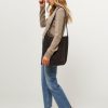 Women Closed Bags | Suede Shopper Dark Brown