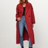 Women Yaya Outerwear | Wool Mix Coat Red