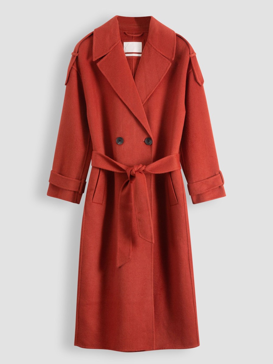 Women Yaya Outerwear | Wool Mix Coat Red