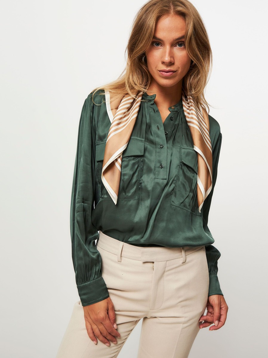 Women Sessun Tops And Blouses | Solola, Viscose Top Dark Green