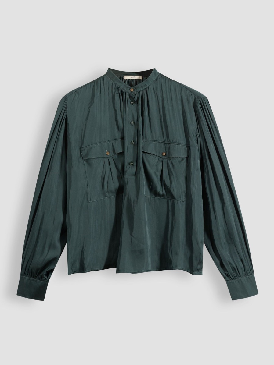 Women Sessun Tops And Blouses | Solola, Viscose Top Dark Green