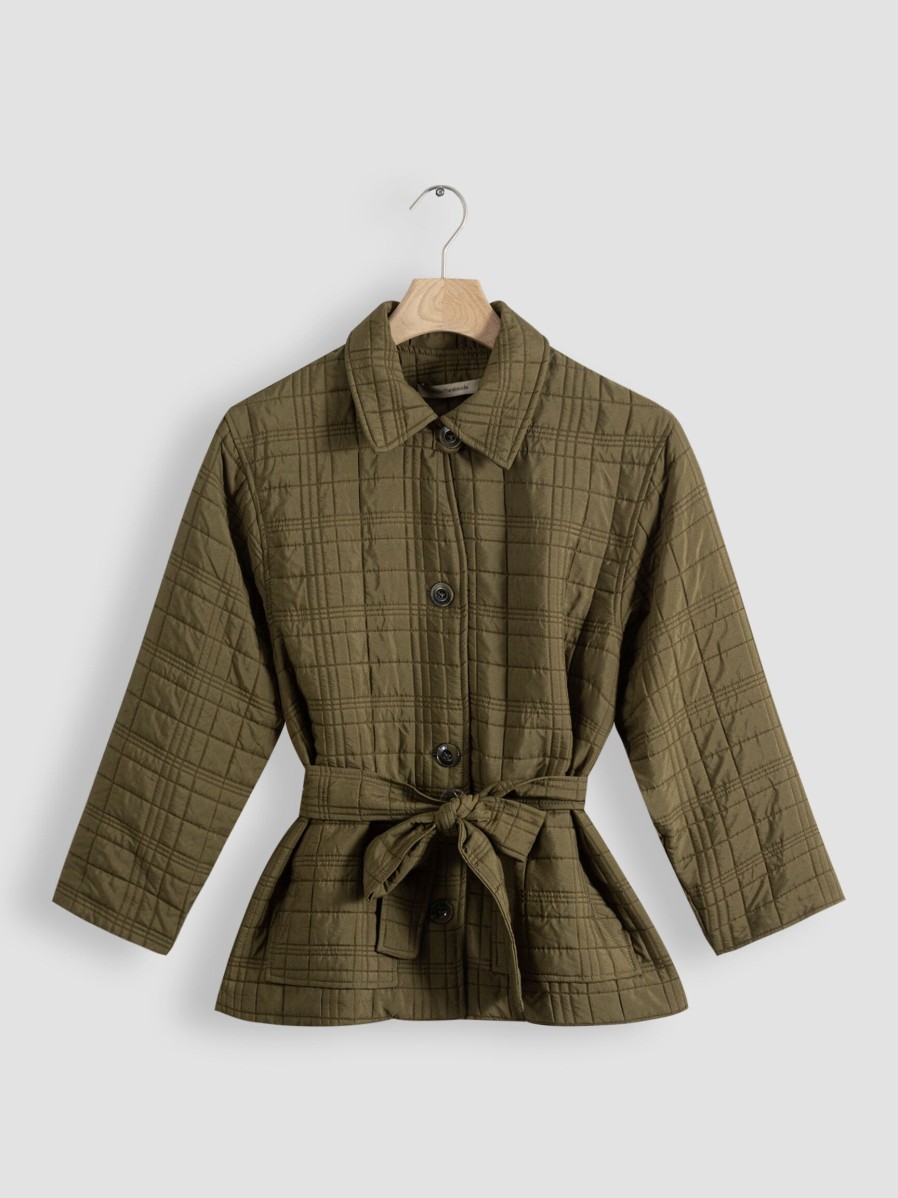 Women La Fee Maraboutee Blazers And Jackets | Ramsa, Woven Jacket With Quilted Pattern Olive Green