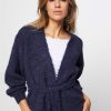 Women Studio Anneloes Sweaters And Cardigans | Marcie, Wool Mix Melange Boucle Cardigan Purple