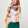 Women Bellerose Scarves | Mylmo, Mohair Mix Scarf With Checkered Pattern Purple