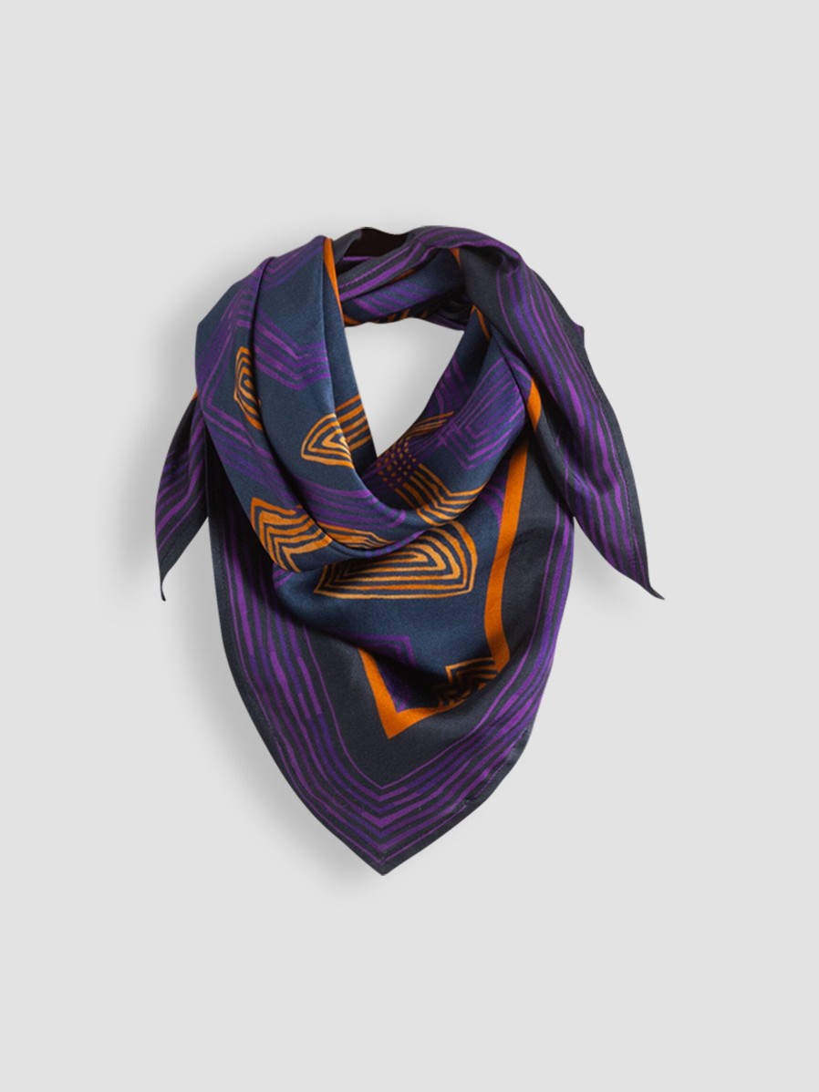 Women Frnch Scarves | Oceana, Viscose Scarf With Print Purple