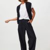 Women By Bar Pants And Jumpsuits | Benji, Viscose Mix Trousers With Pinstripe Dark Blue