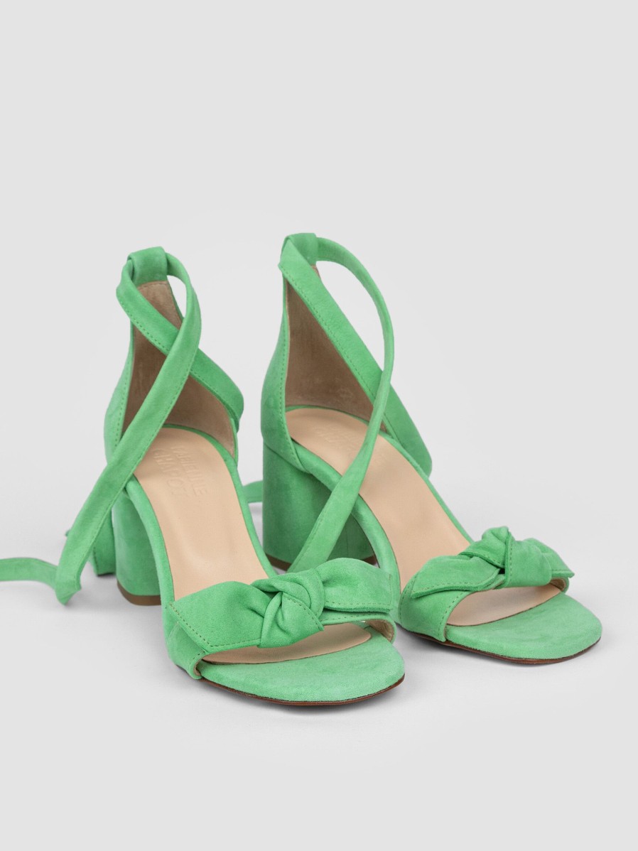 Women Fabienne Chapot Sandals | Bowie, Suede Sandals Apple Green