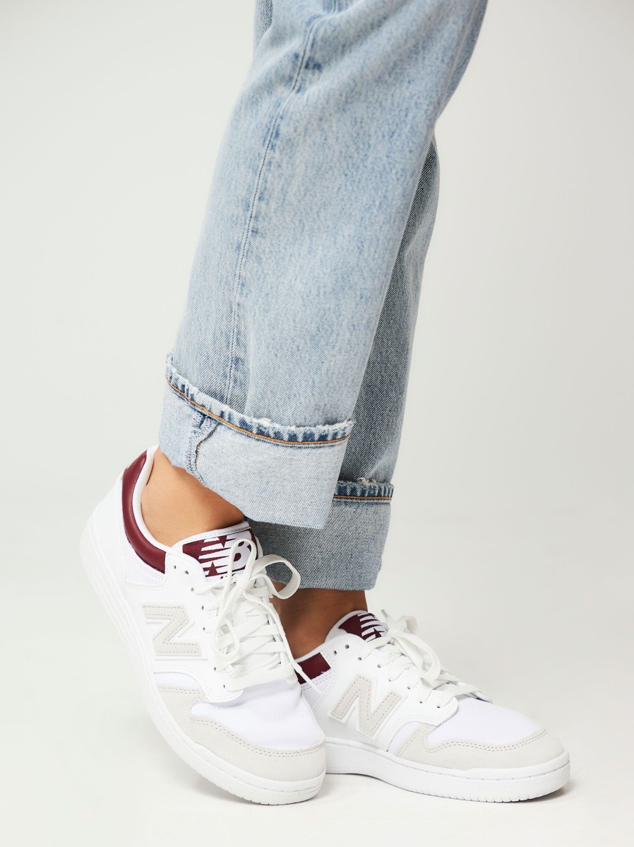 Women New Balance Sneakers | Bb480, Leather Sneakers Off White