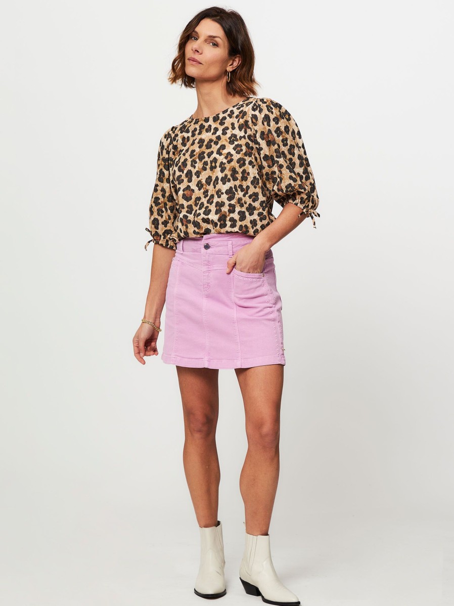 Women Fabienne Chapot Skirts | Tati, Cotton Mix Skirt Purple