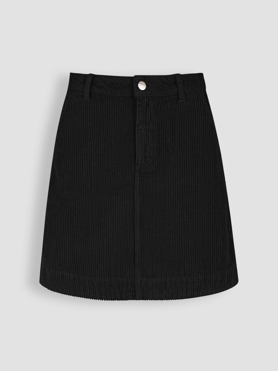 Women Mads Norgaard Skirts | Karmen Rufus, Cotton Ribcord Skirt Black