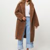 Women Alter Ego Outerwear | Monica, Wool Mix Reversible Teddy Coat Camel