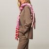 Women Becksondergaard Scarves | Ritta , Wool/Silk Mix Scarf With Print Pink