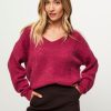 Women Louizon Sweaters And Cardigans | Imour, Wool Mix Jumper With Cable Pattern Purple