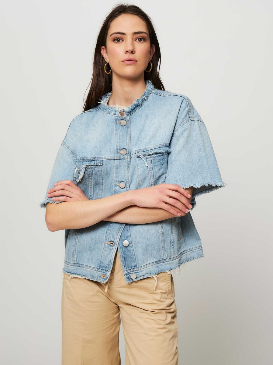 Women Closed Outerwear | Denim Jacket Light Blue