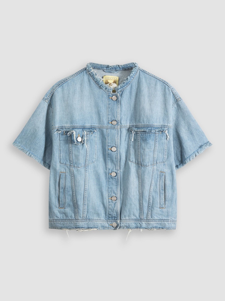 Women Closed Outerwear | Denim Jacket Light Blue