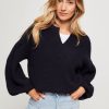 Women Ruby Tuesday Sweaters And Cardigans | Vianca, Wool Mix Rib Jumper Dark Blue