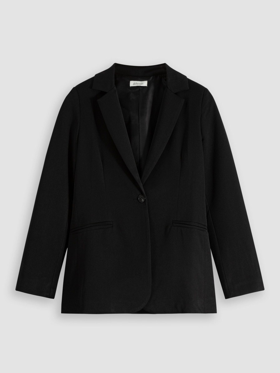 Women Alchemist Blazers And Jackets | Capri, Viscose Mix Blazer Black