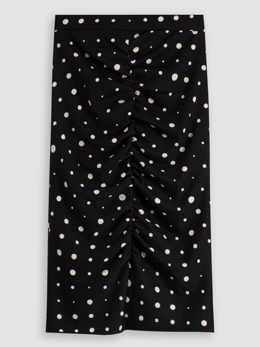 Women Mads Norgaard Skirts | Simma, Woven Pleated Pencil Skirt With Print Black