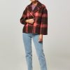 Women Bellerose Outerwear | Vienne, Wool Jacket With Checkered Pattern Bordeauxred