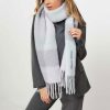 Women Samsoe Samsoe Scarves | Alex, Mohair Mix Scarf With Checkered Pattern Ice Blue