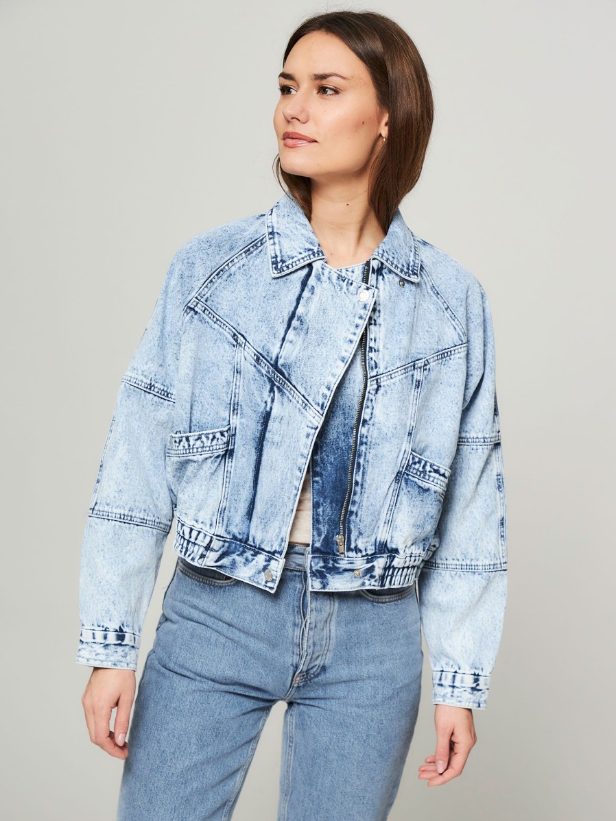 Women Lollys Laundry Outerwear | Kingston, Denim Jacket Blue