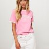 Women Co'Couture Tops And Blouses | Edge, Cotton Mix Logo T-Shirt Pink