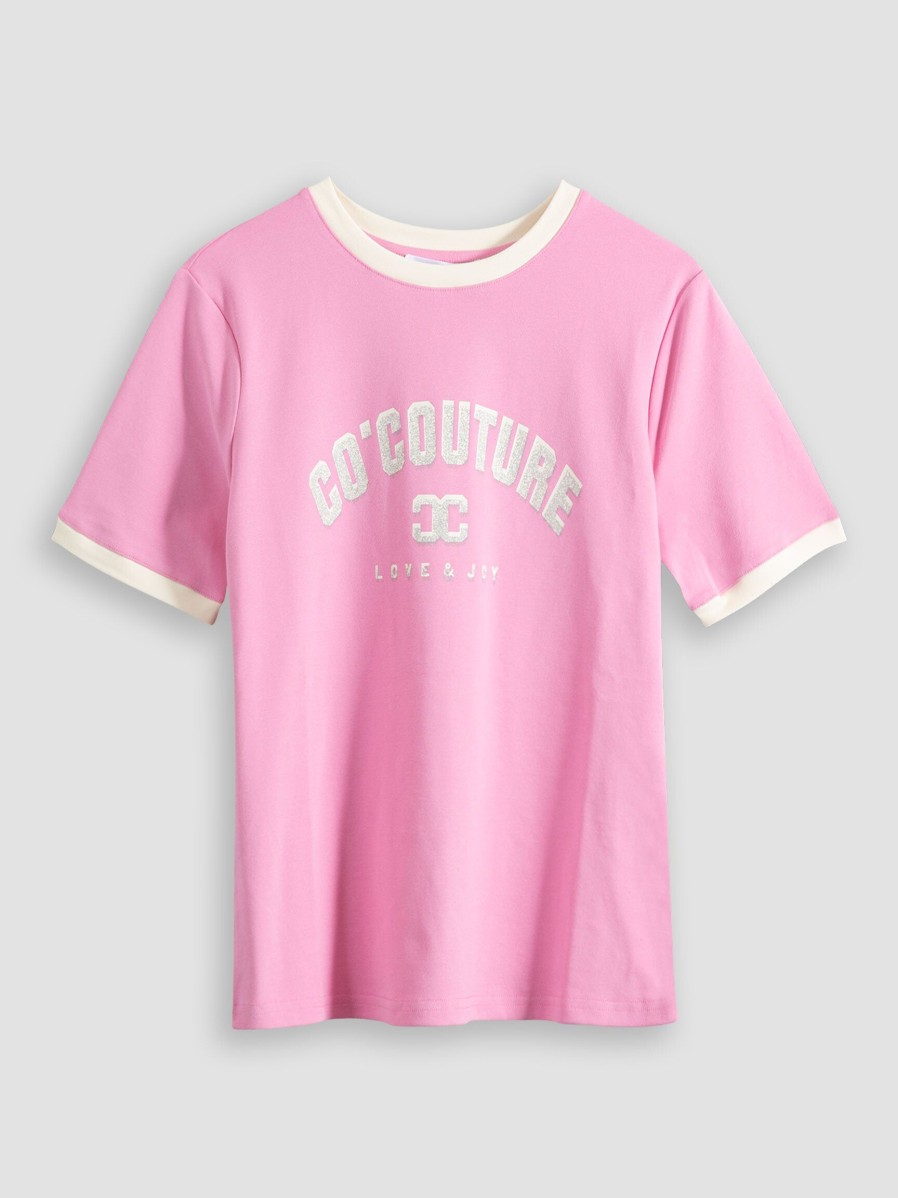 Women Co'Couture Tops And Blouses | Edge, Cotton Mix Logo T-Shirt Pink