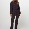 Women Studio Anneloes Pants And Jumpsuits | Lio, Bonded Travel Jersey Flared Trousers Aubergine