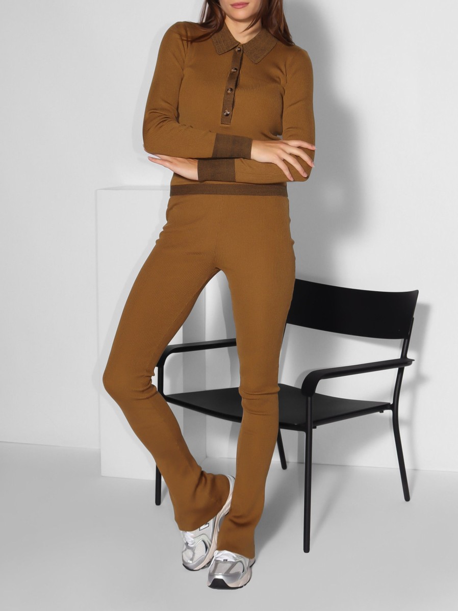 Women Baum und Pferdgarten Pants And Jumpsuits | Camia, Lyocell Mix Legging Cognac