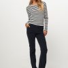 Women By Bar Pants And Jumpsuits | Leila, Organic Cotton Ribcord Flared Trousers Dark Blue