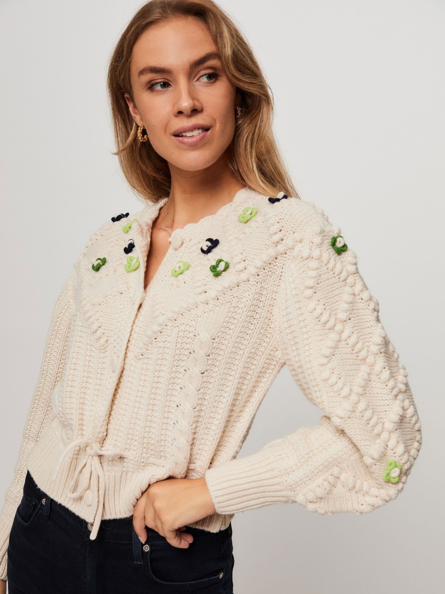 Women Baum und Pferdgarten Sweaters And Cardigans | Cava, Wool Mix Cardigan With Cable Pattern Cream