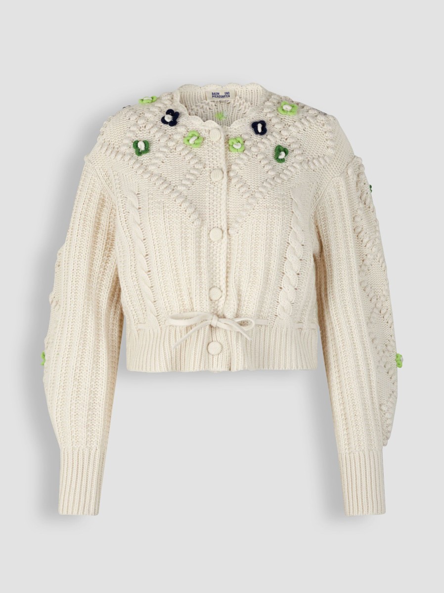 Women Baum und Pferdgarten Sweaters And Cardigans | Cava, Wool Mix Cardigan With Cable Pattern Cream