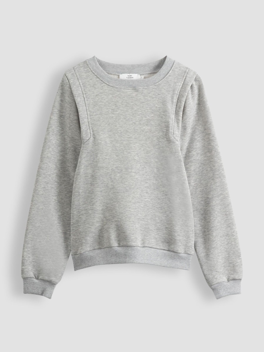 Women Ruby Tuesday Sweaters And Cardigans | Timothee, Cotton Mix Melange Sweater Grey