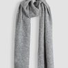 Women Knit-ted Scarves | Evi, Merino Wool Mix Melange Scarf Grey