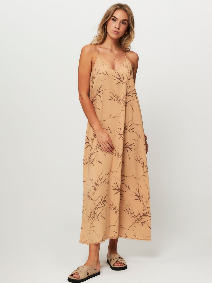 Women Yaya Dresses And Tunics | Viscose Dress With Print Camel