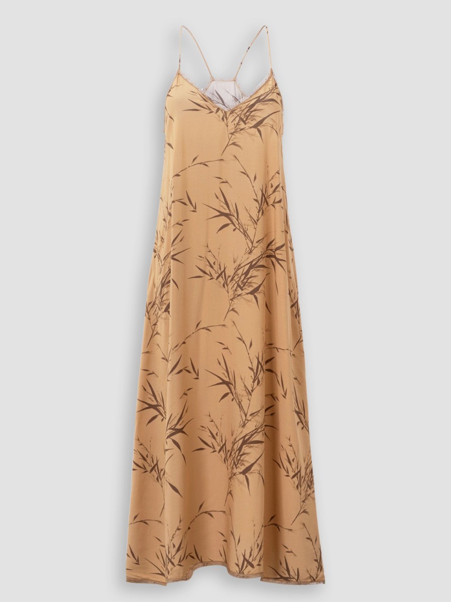 Women Yaya Dresses And Tunics | Viscose Dress With Print Camel