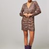 Women Second Female Dresses And Tunics | Aude, Woven Dress With Print And Lurex Purple