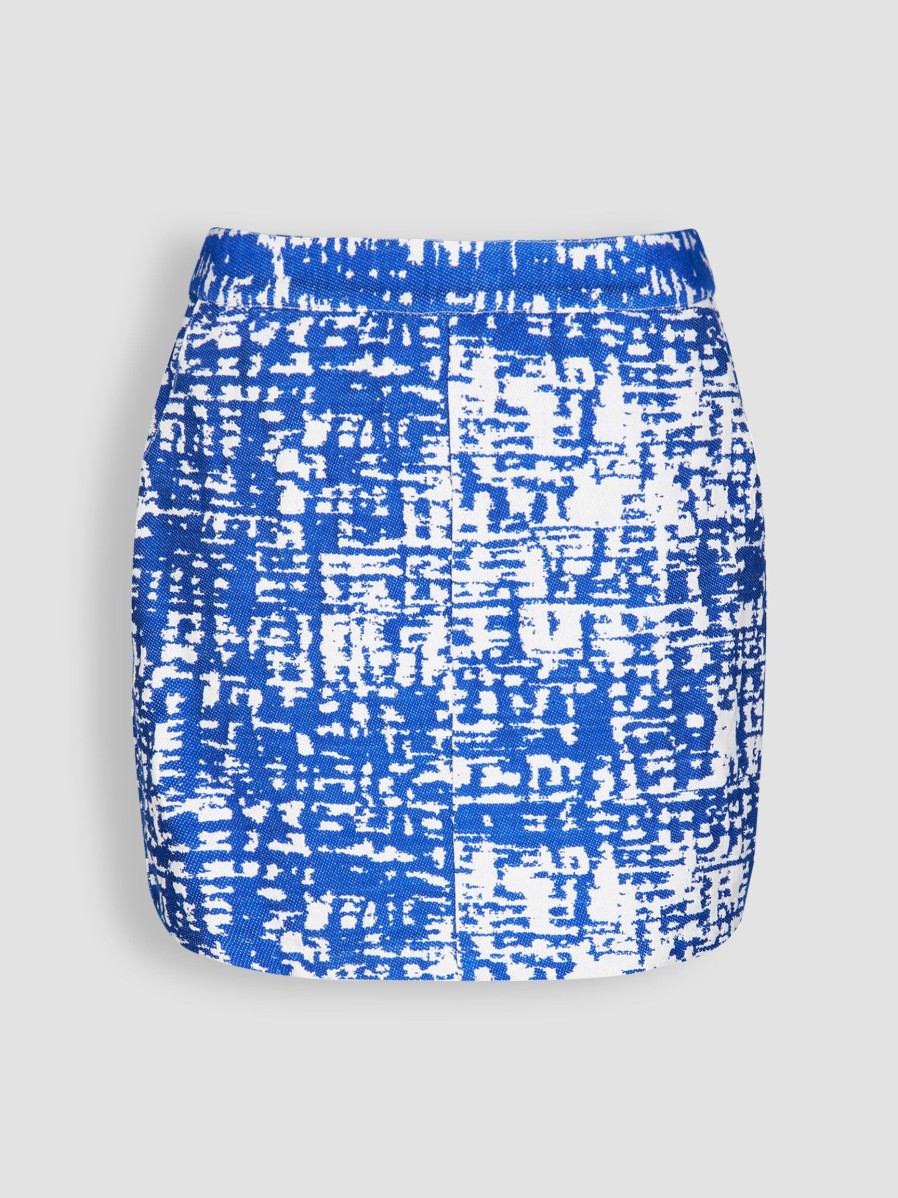 Women Lollys Laundry Skirts | Aqua, Cotton Mix Skirt With Pattern Blue