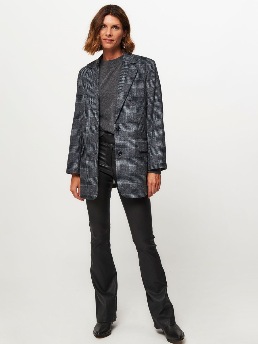 Women Baum und Pferdgarten Blazers And Jackets | Barry, Wool Mix Blazer With Checkered Pattern Grey