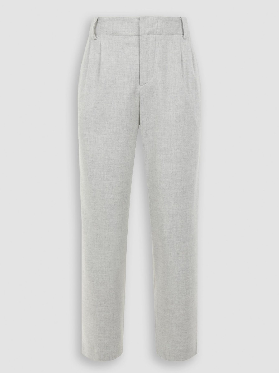 Women Drykorn Pants And Jumpsuits | Dispatch, Viscose Mix Melange Trousers Light Grey