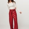 Women Essentiel Antwerp Pants And Jumpsuits | Encounter, Leatherlook Wide Leg Trousers Red