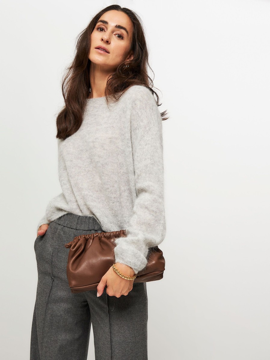 Women Drykorn Sweaters And Cardigans | Imeny, Alpaca Mix Melange Jumper Grey