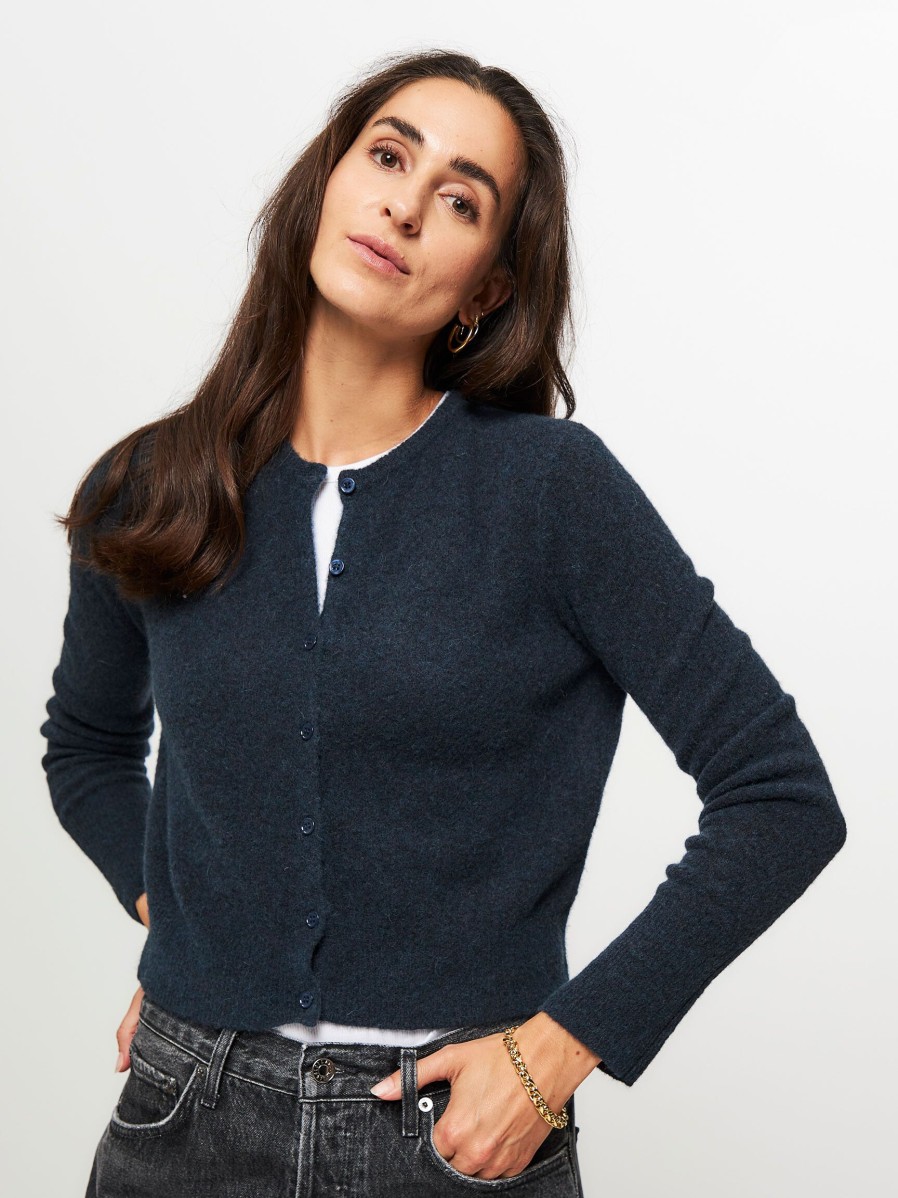 Women American Vintage Sweaters And Cardigans | Razpark, Alpaca Mix Melange Cardigan Petrol